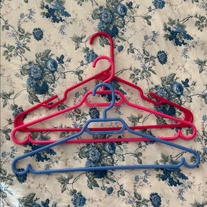 Set of Pink and Blue Plastic Hangers